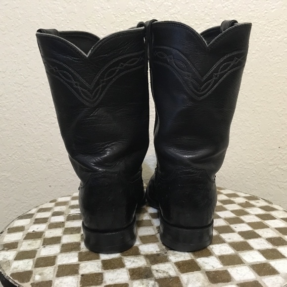 JUSTIN BLACK OSTRICH BOOTS 8.5 D main image 5